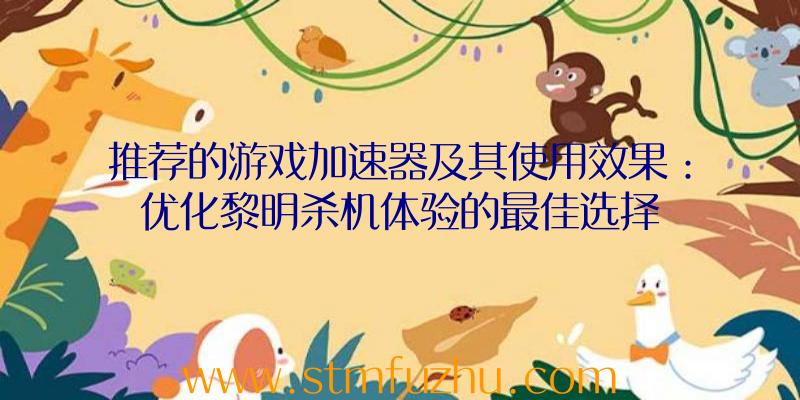 推荐的游戏加速器及其使用效果：优化黎明杀机体验的最佳选择